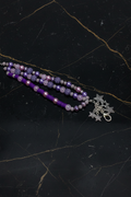 Classy purple purse charm with silver