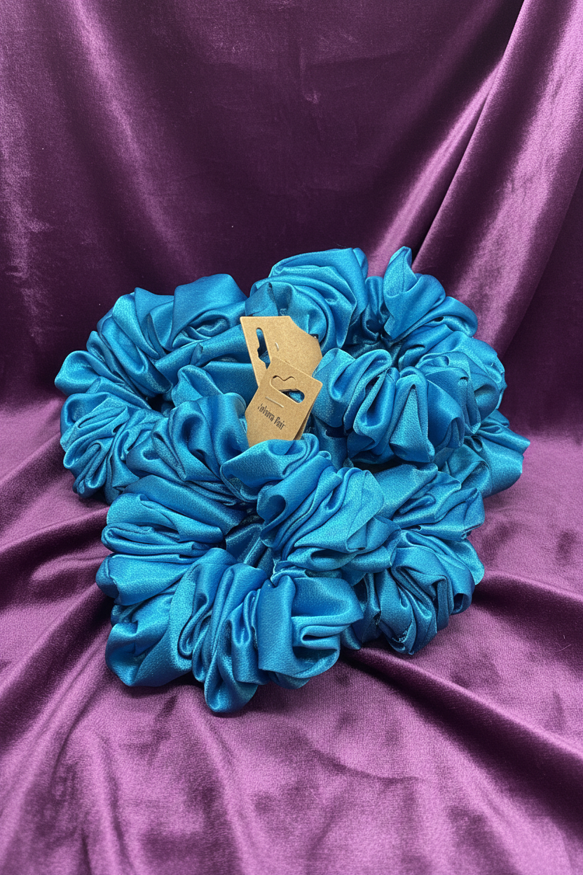 Clear blue scrunchies