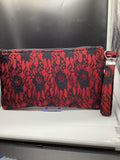 Midnight lace clutch bag
