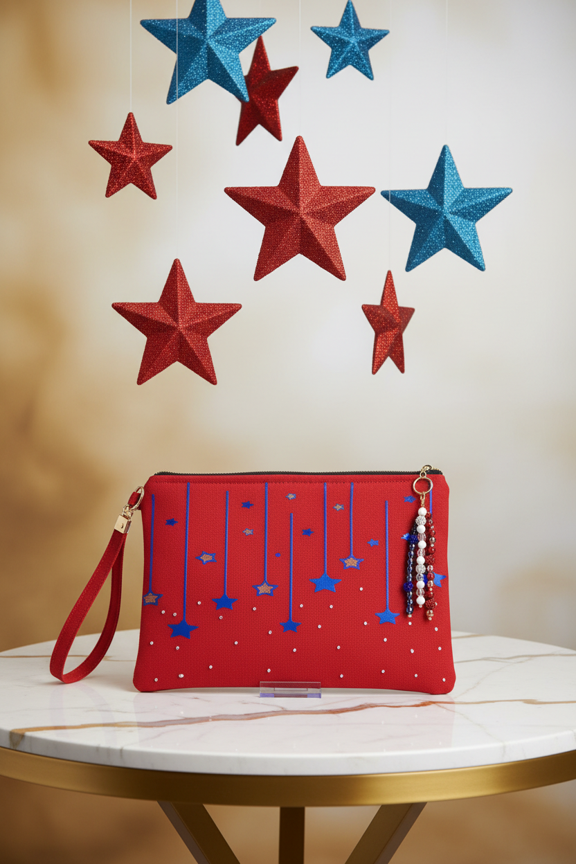 July4th statement clutch bag