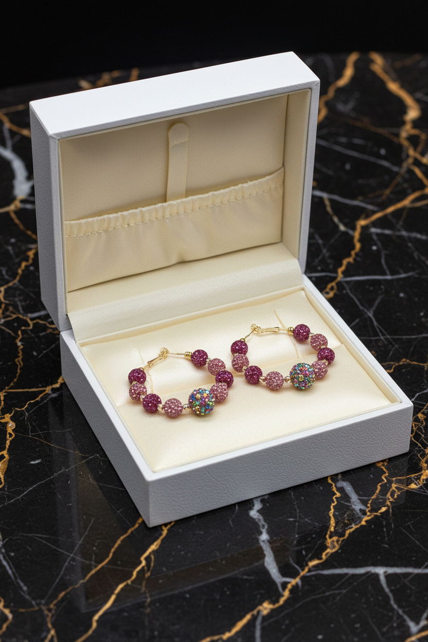 Super plum hoop earrings