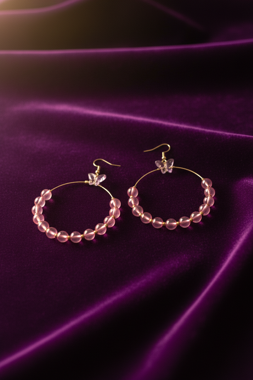 Fly high pink earrings