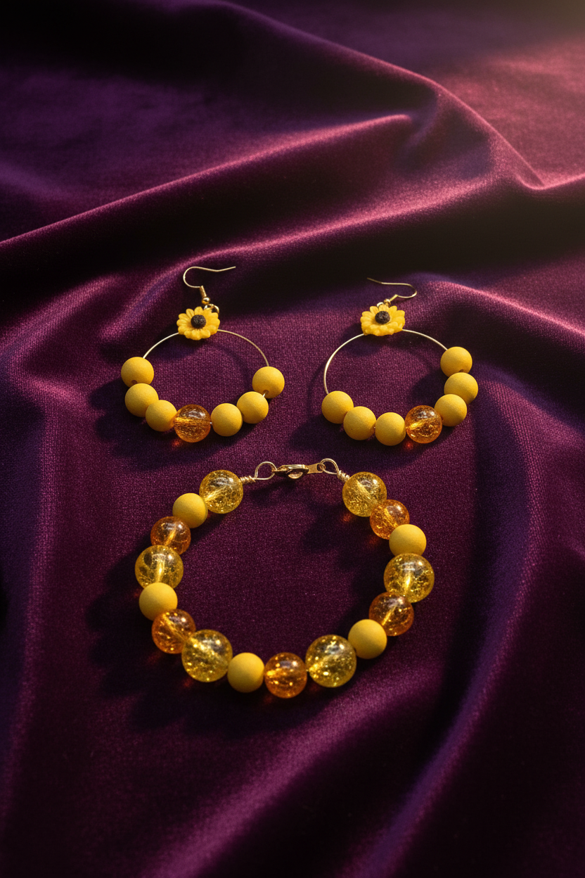 Sunrise and sunflowers earrings