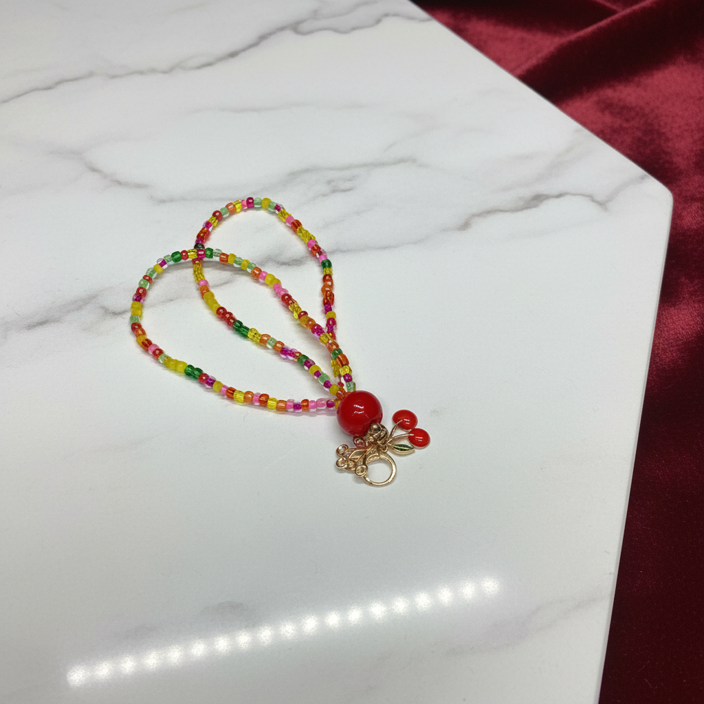 Rainbow Cherry Purse Charm - Enhanced