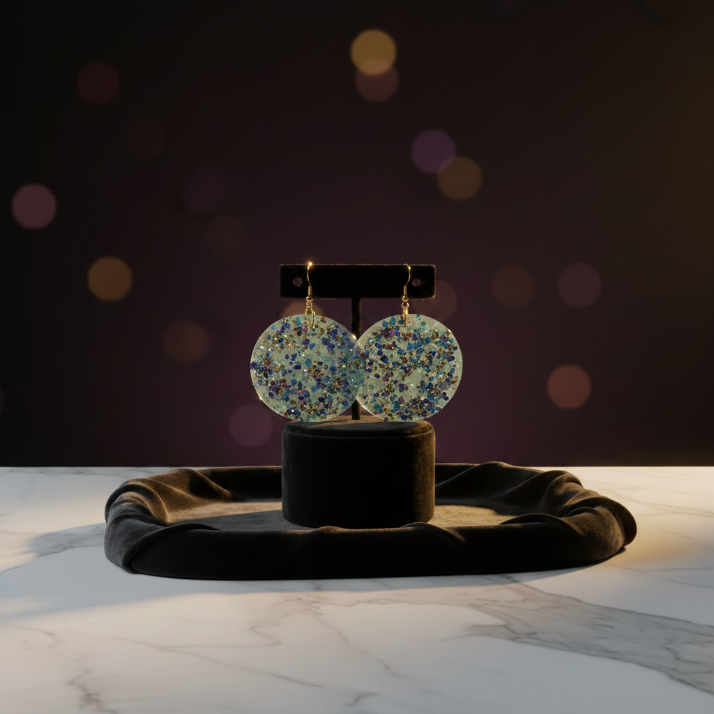 Shell in Glass Earrings – Standing Upright